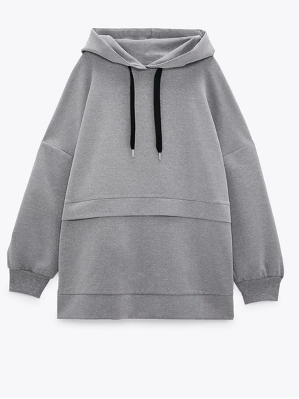 ZARA Oversized Hoodie Gray Size Small Soft Minimalist Streetwear Pullover - Picture 2 of 8